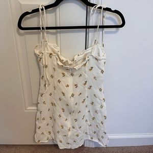 Reformation yellow flowers mini-dress